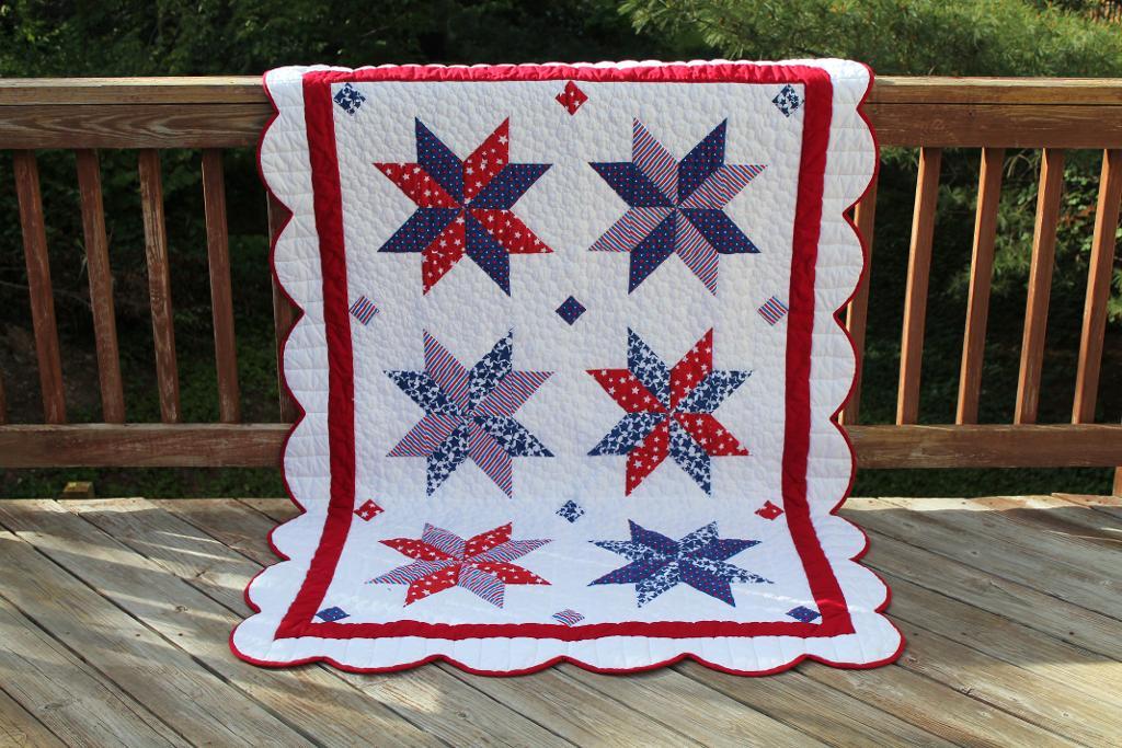 Patriotic American Star Quilt Pattern