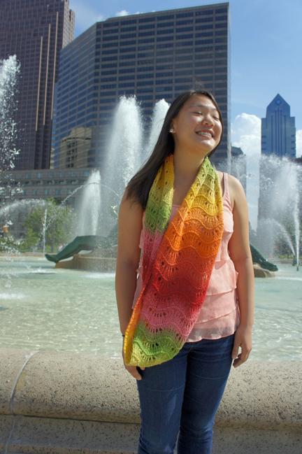 Urban Lace Infinity Scarf FREE Knitting Pattern