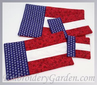 in the Hoop Flag Mug Rug Set