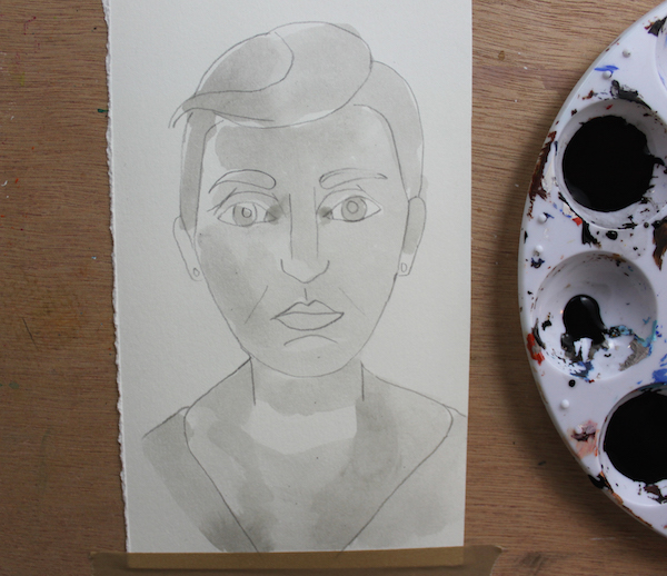 Ink wash first layer