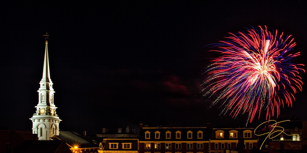 Bombs Bursting In Air. 4th Of July In Portsmouth, NH
