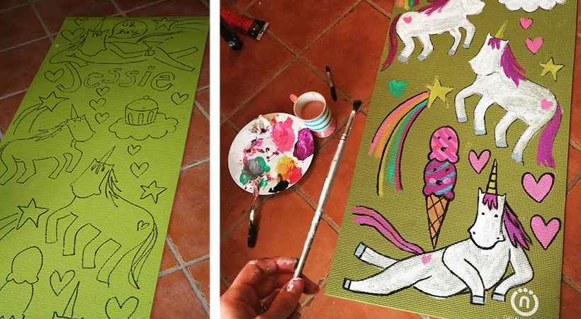 Painted yoga mat
