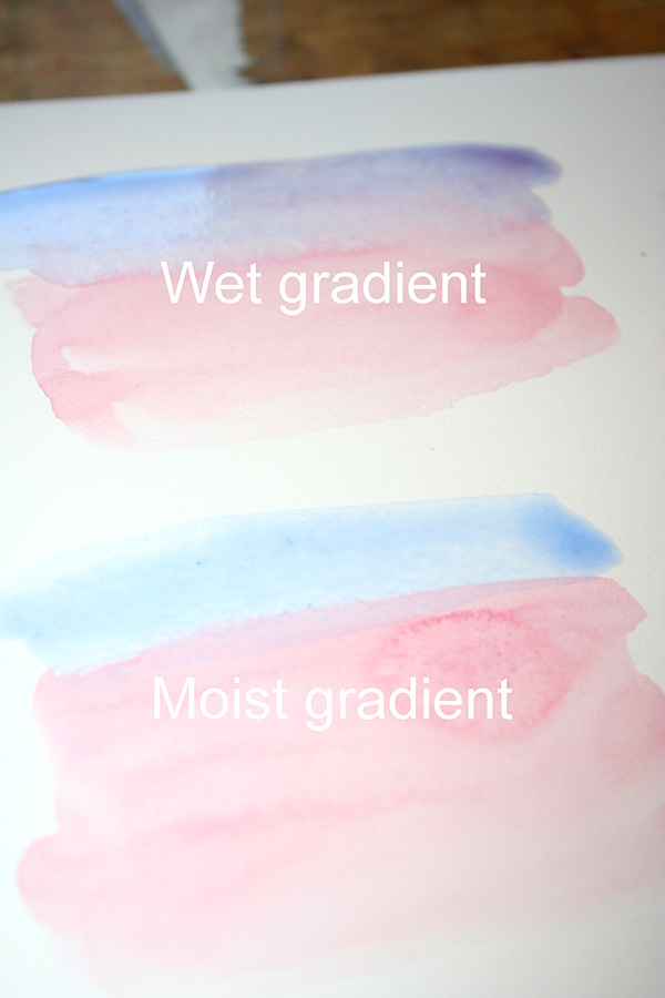 Wet and Dry Watercolor Gradients