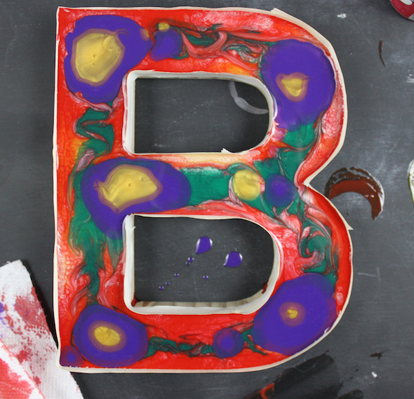 Fantasy colors on letter