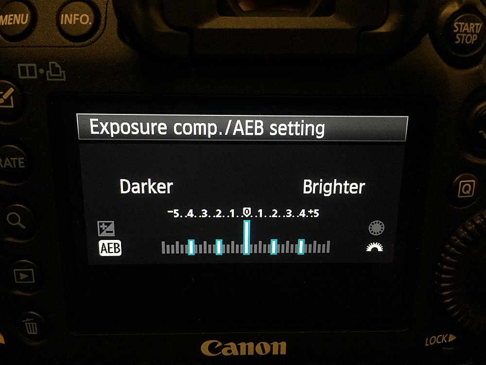 Auto Exposure set on a Canon 5D MkIII