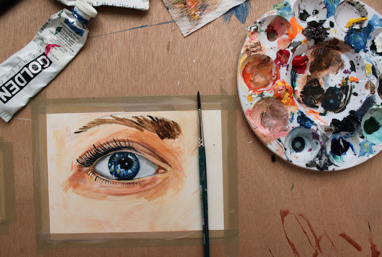 painting a realistic eye in acrylic