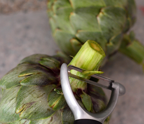 Peeling Artichoke Stems