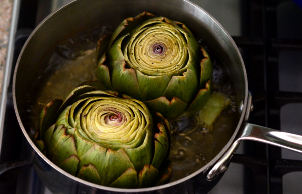 Before Grilling, cook your artichokes on the stovetop