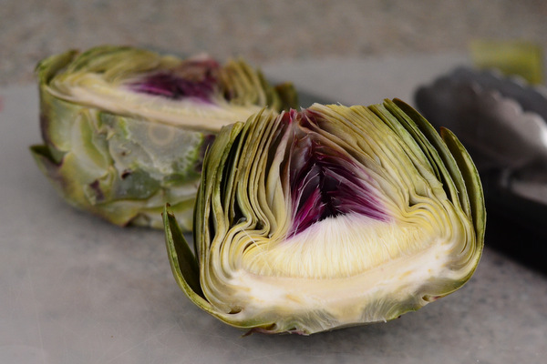 Artichoke, cut in half