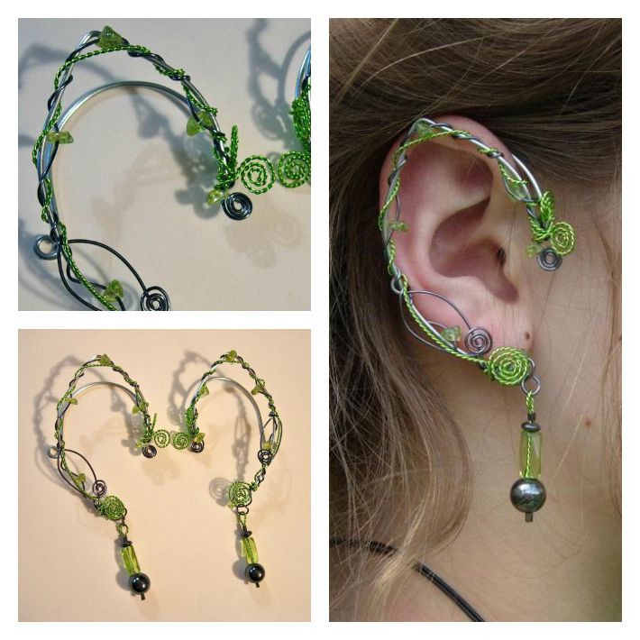 Elf Ears with Peridot and Hematite