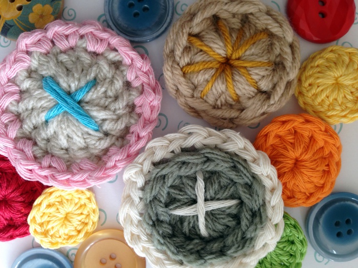 Embellished crochet buttons