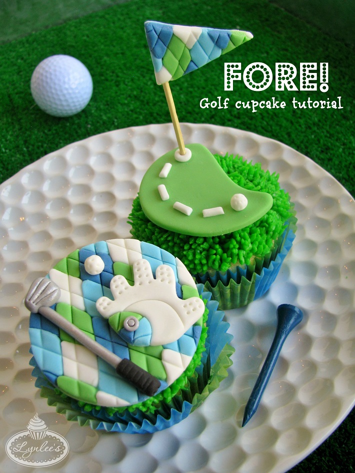 Fore! Golf-themed fondant cupcake tutorial