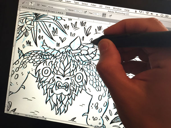 Drawing in Photoshop over my scanned-in sketch