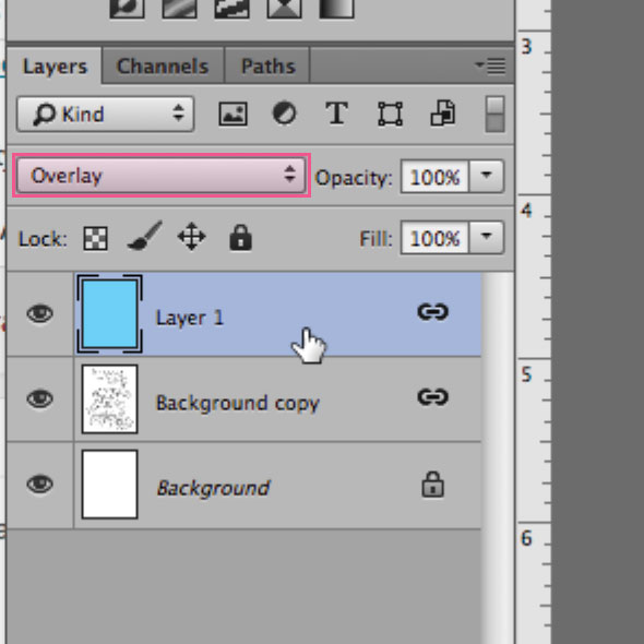 Creating a color overlay to make my line drawing appear in light blue