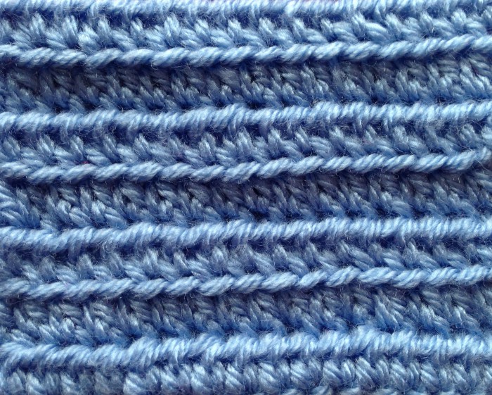 Half double crochet stitch front loops only