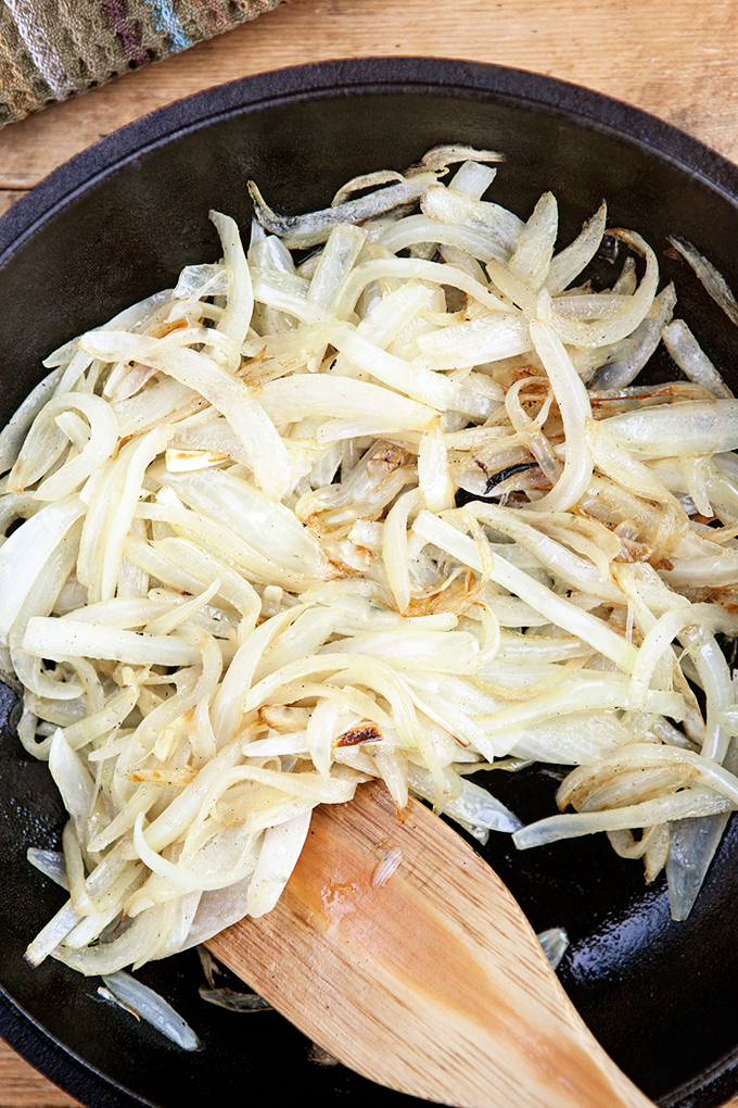 Halfway Done Caramelize Onions 