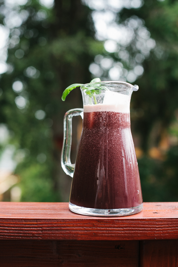 Blueberry, Cucumber, Lemon, And Basil Agua Fresca