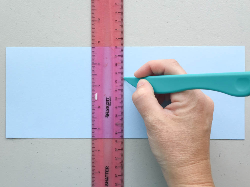 how to score cardstock using a ruler