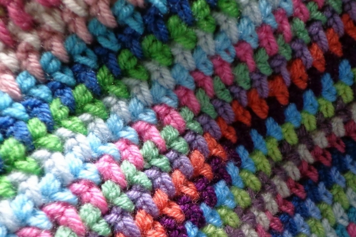 Half double crochet stitch linen stitch blanket
