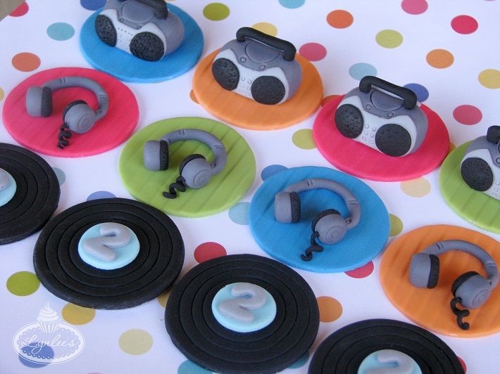 Music beats fondant cupcake topper collection