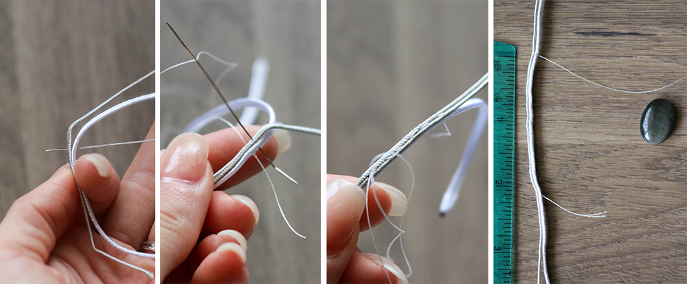 Soutache Necklace tutorial-stich the trim together