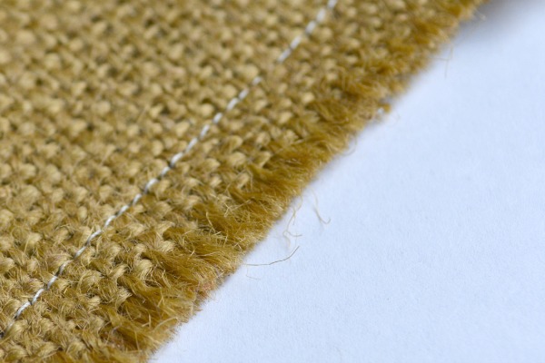 Reduce stitch length when sewing with burlap