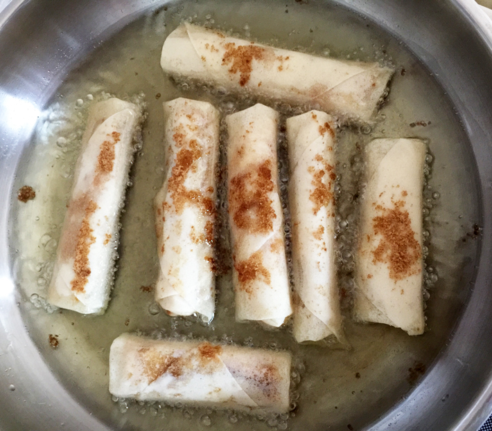 Fry turon on each side