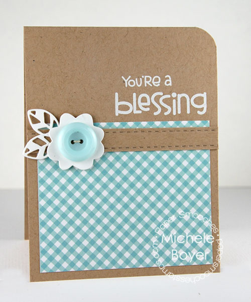 "You're a Blessing" card made with pattern blocks