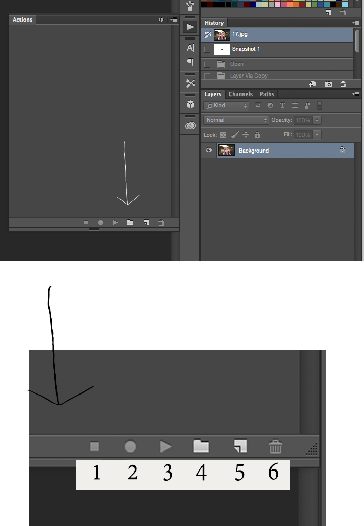 Actions Menu in Photoshop