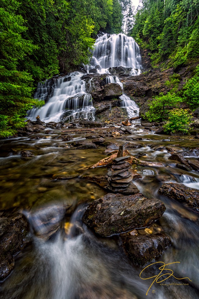 Beaver Brook Falls With Cairn