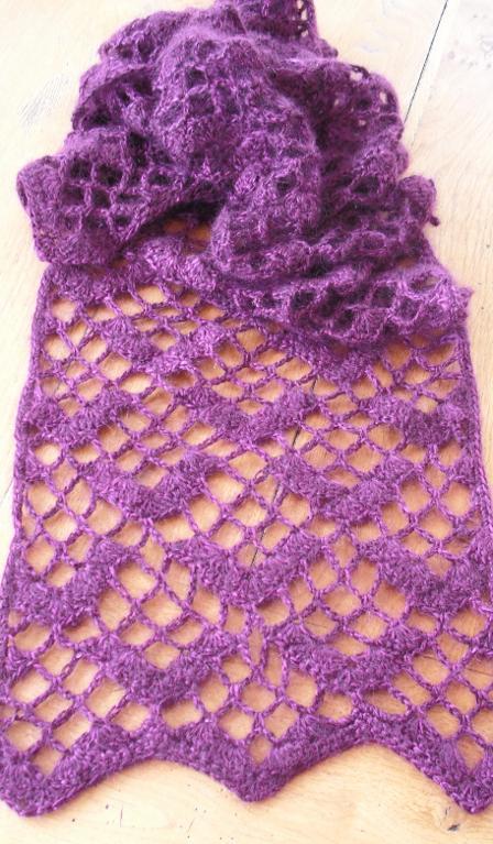 Openwork Chevron Crochet Scarf