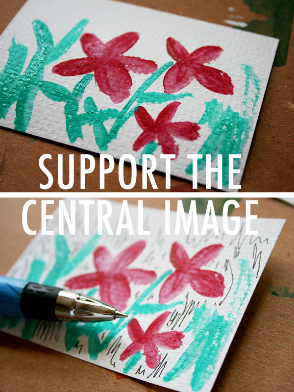 Support an Acrylic Image with Pen and Ink