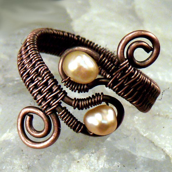 Double Gem Woven Wire Ring Jewelry Pattern