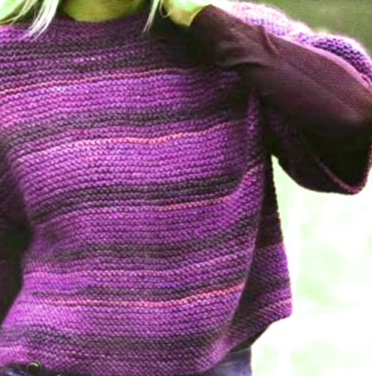 Garter Stitch Short Sleeves Pullover Knitting Pattern