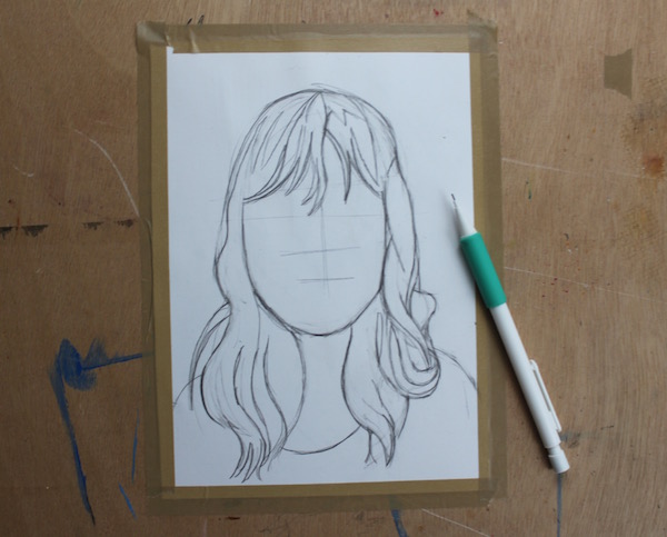 Pencil sketch of hair