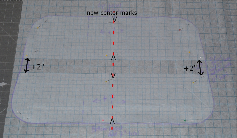 increasing the size of the pattern with new center markings
