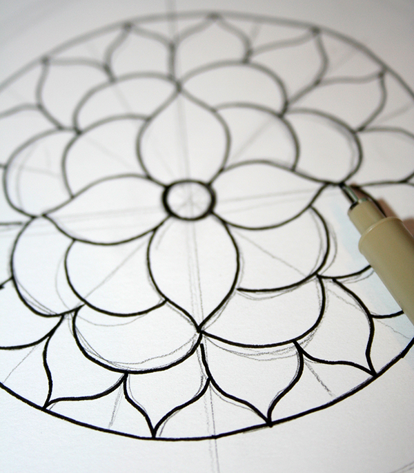 Ink on mandala