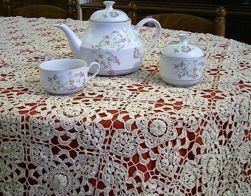 Irish Lace Crochet Tablecloth