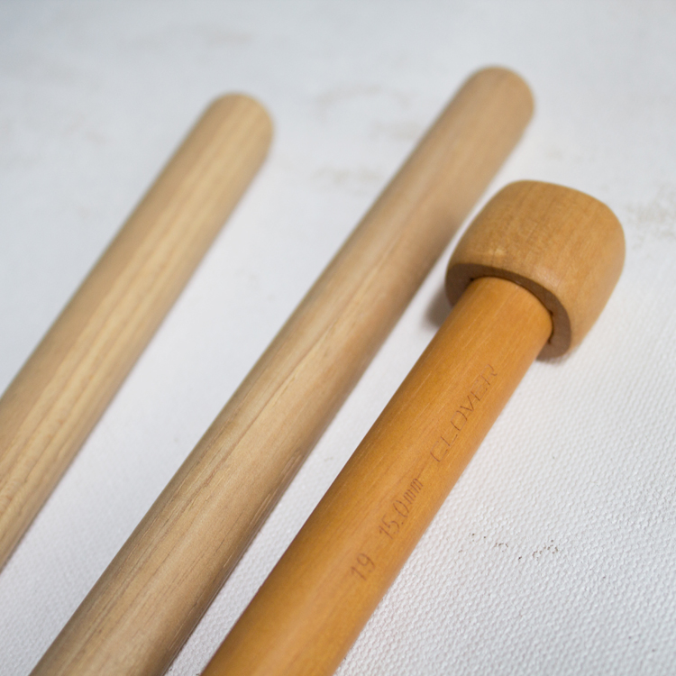 knitting needles and drum sticks for jewelry making