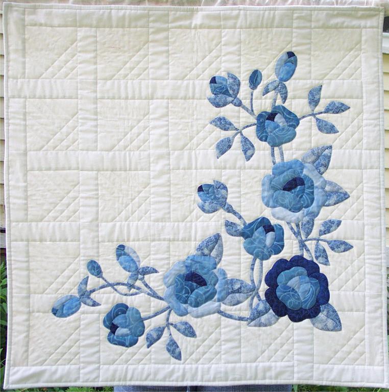 blue rose wall hanging