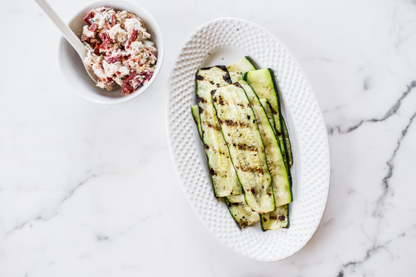 Zucchini with Herb Goat Cheese Mixture