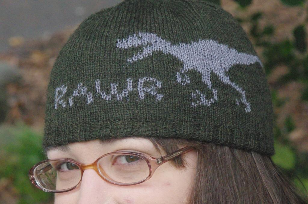 Velociraptor Dinosaur Hat Knitting Pattern