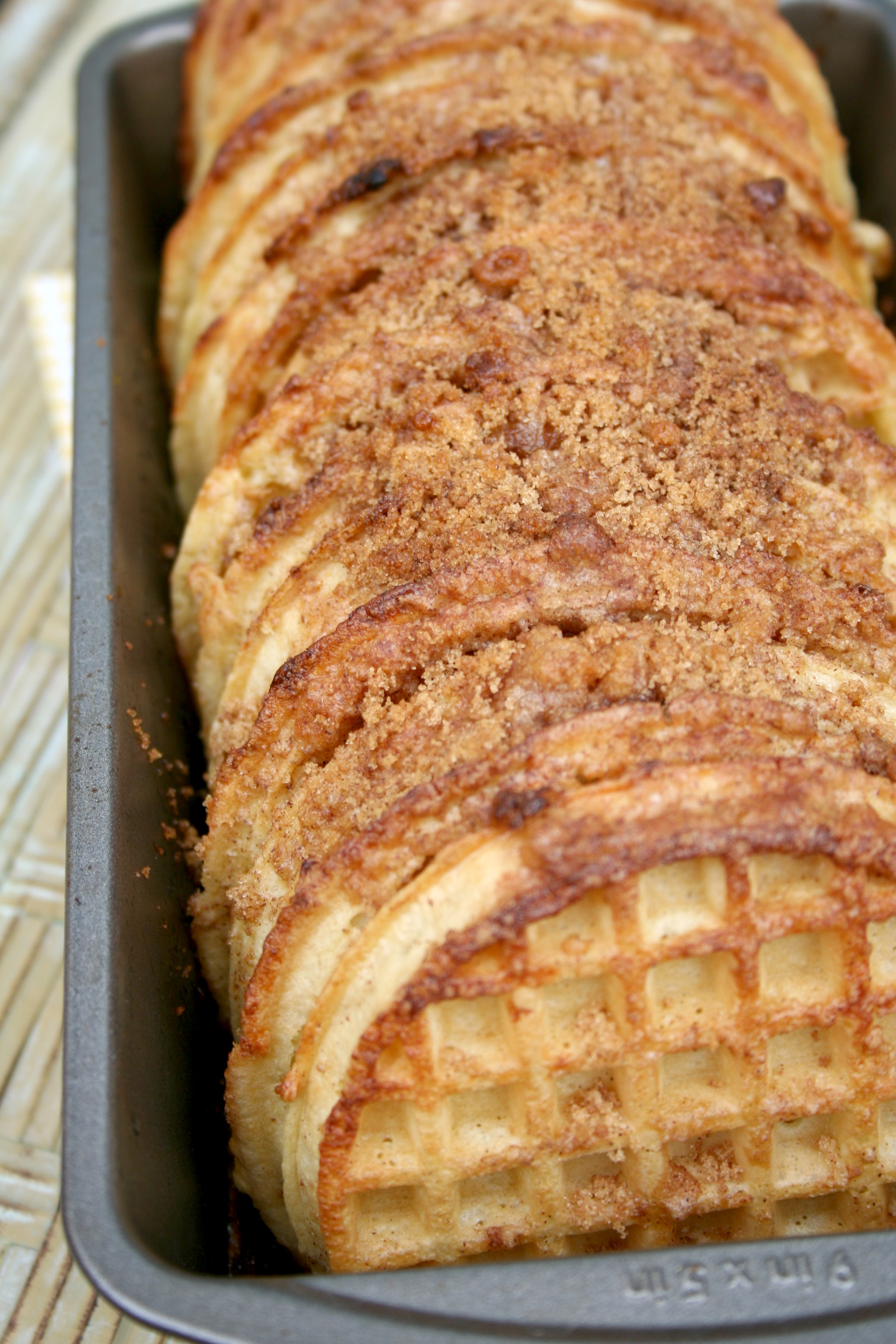 Waffle pull apart bread