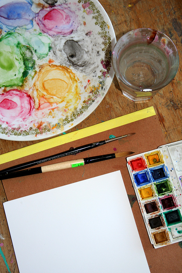 Studio Watercolor Palette Set Up