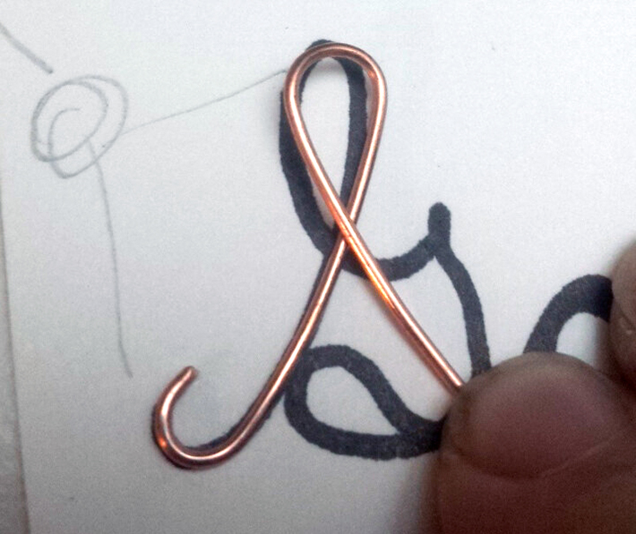 working off the spool for handwriting jewelry