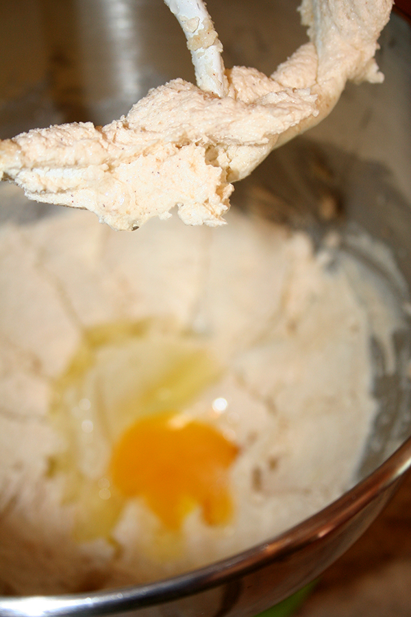 Add eggs to the batter