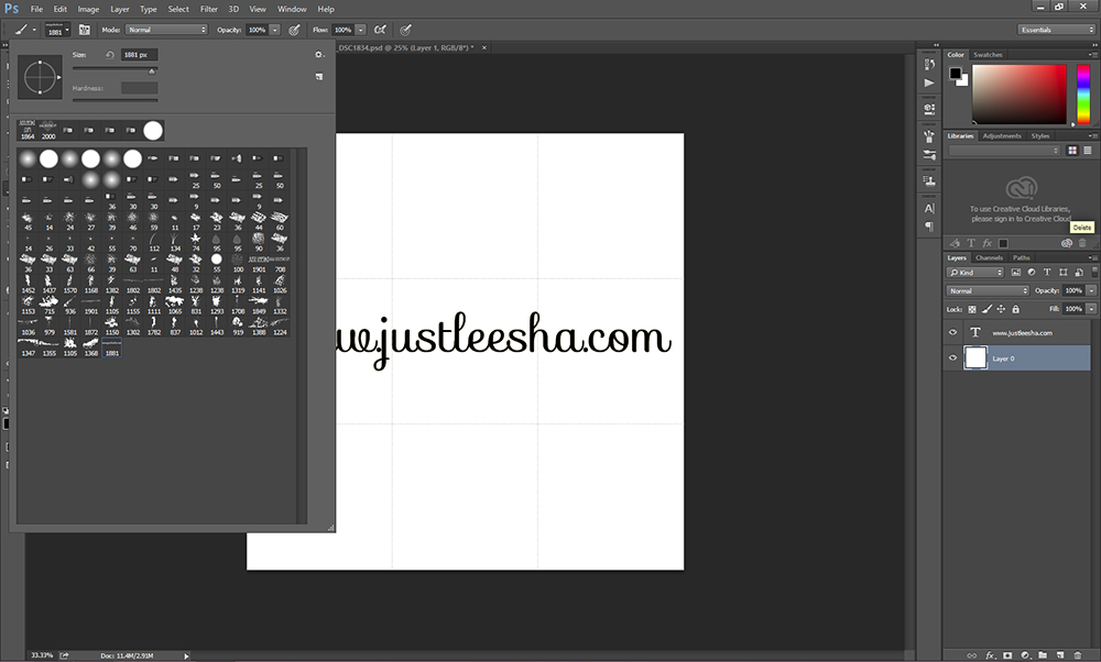 New Brush in Brush Menu