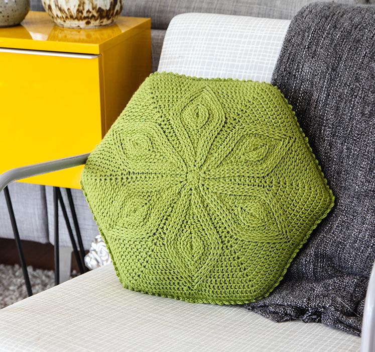 Hexagon Flower Pillow Crochet Kit