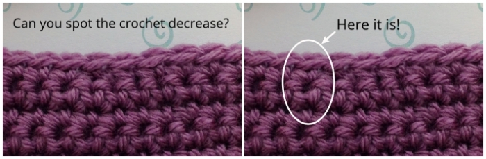 Can you spot the crochet decrease and reveal