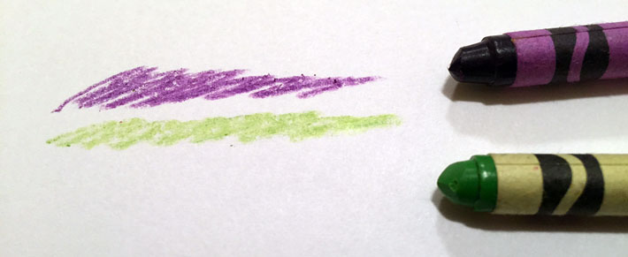 Two-color crayon palette